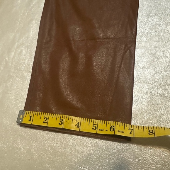 Zara Tan Faux Leather pants trousers in caramel camel size 6 - Picture 3 of 8